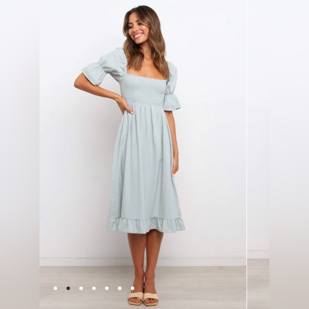 NWT Petal & Pup Girl and the Sun Mint Linen Washington Midi Dress Small